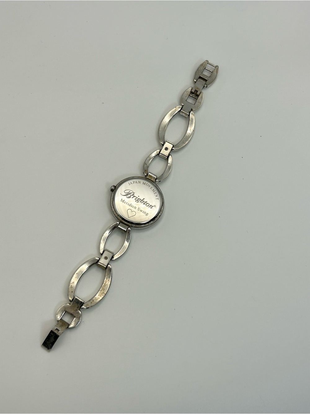 Brighton Meridian Swing Watch Silver Plated Clear Crystals 8" Needs New Battery - Picture 6 of 12